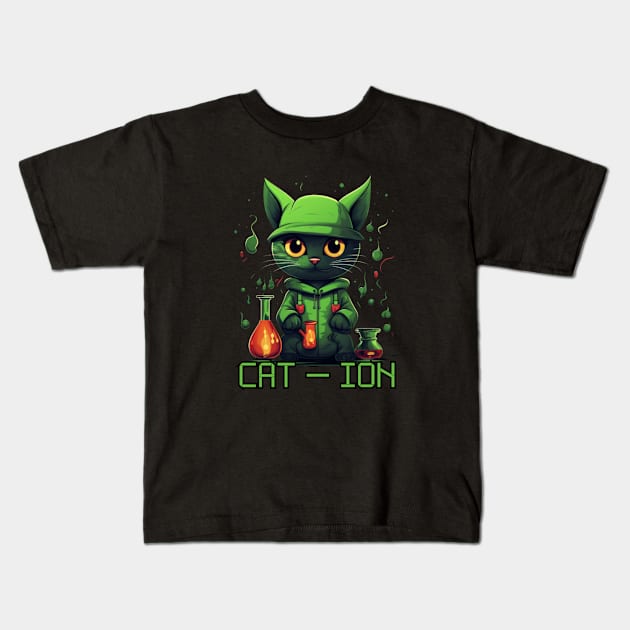 Chemist cat, cation, chemistry, laboratory, kitty in lab Kids T-Shirt by Pattyld